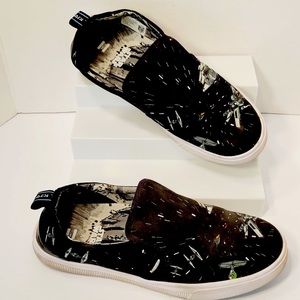 TOMS Woman Girl SLIP-ON SHOE STAR WARS SPACE Black Size 8.5